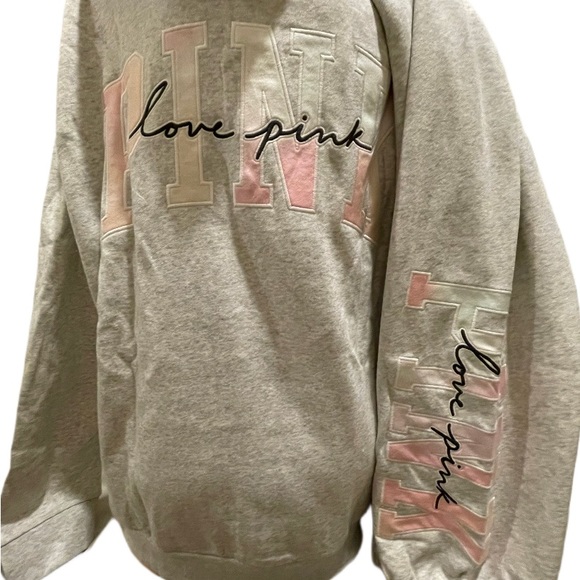 New Victoria’s Secret pink Tie dye 3 PC set sweatshirt sweatpants & tee shirt - Picture 6 of 10